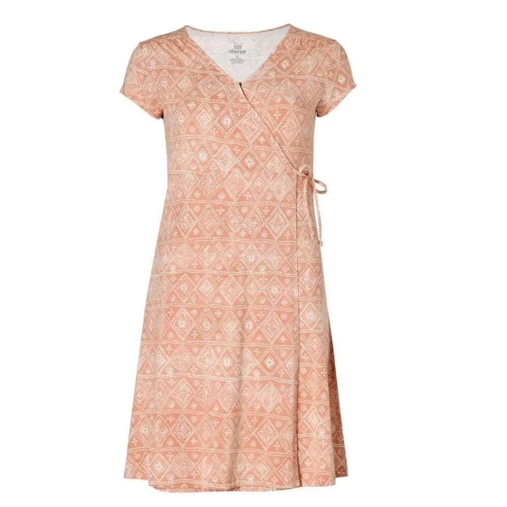 Sherpa Adventure Gear Padma Wrap Dress Desert Sand Geo